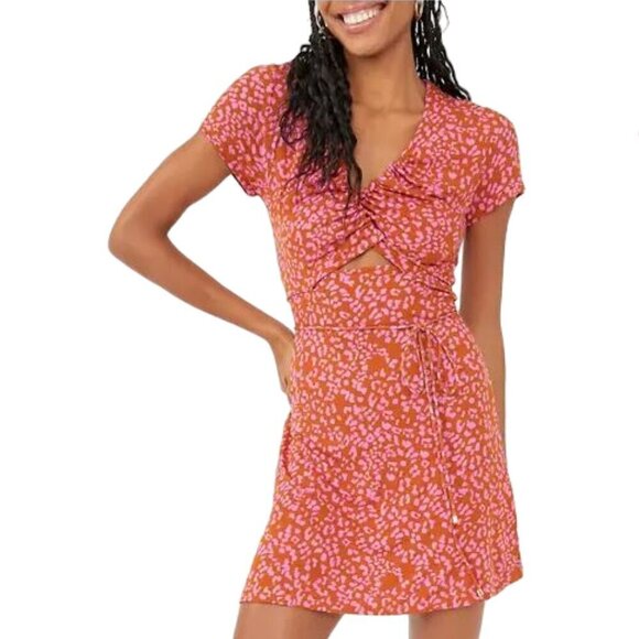 Free People Marsaille Mini Dress Rust Combo Womens Size Small - Picture 1 of 11